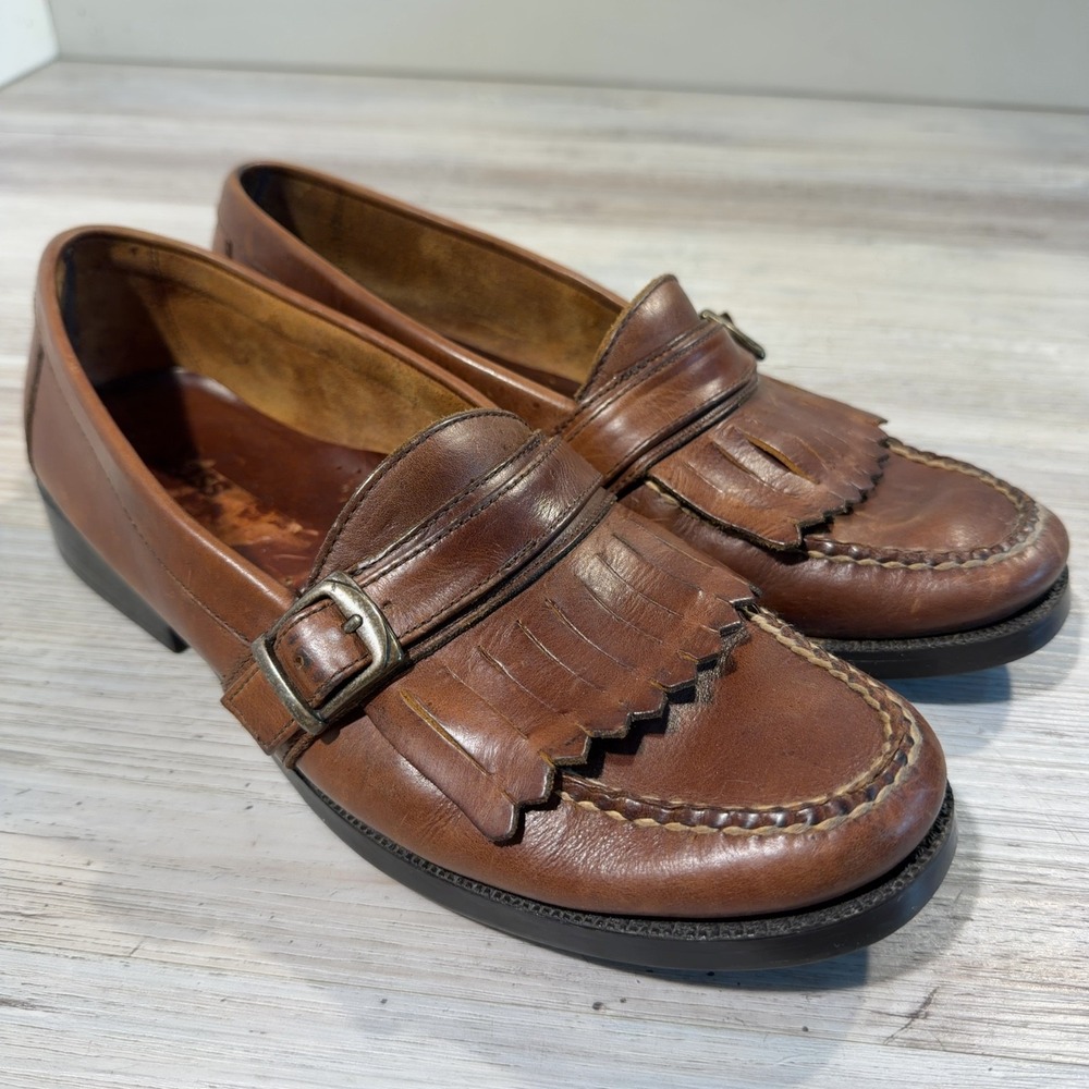 G.H. Bass Parker Mens Brown Kiltie Leather Slip On Dress Casual Loafers Size 11